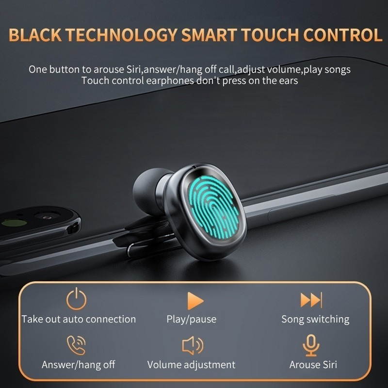 Abelanja TWS Bluetooth Earphones Wireless Headphones With Microphone Sports Waterproof Touch Control Wireless Headsets Earbuds Phone