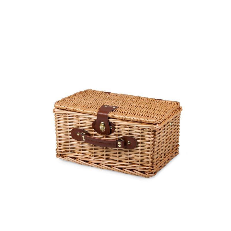 Picnic at Ascot Insulated Picnic Basket/Cooler Fully Equipped with Service for 2 - Trellis Green