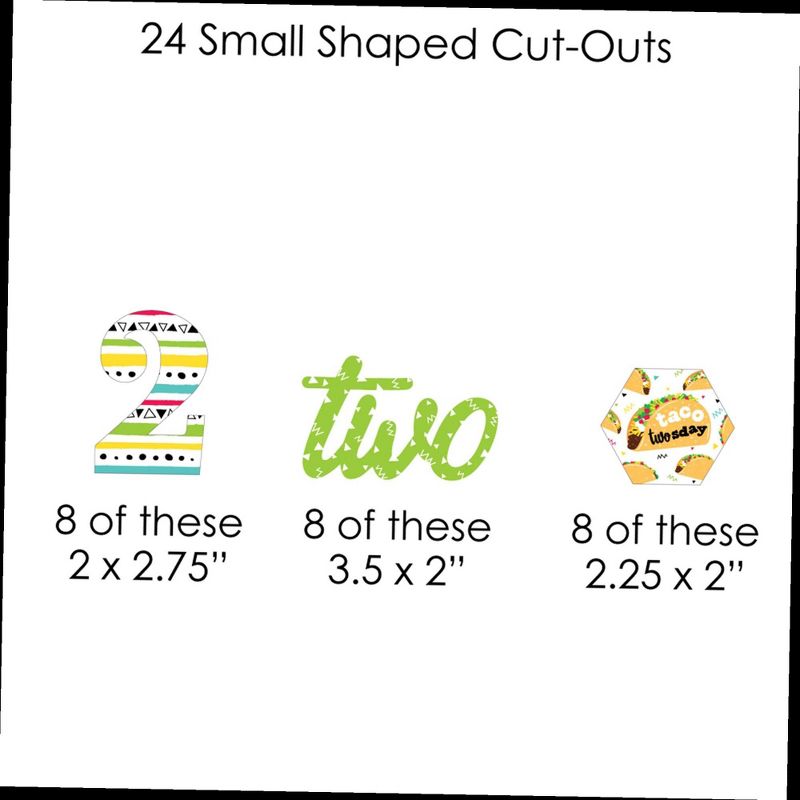 Big Dot of Happiness Taco Twosday - Mexican Fiesta Second Birthday Party DIY Decorations - Clothespin Garland Banner - 44 Pieces