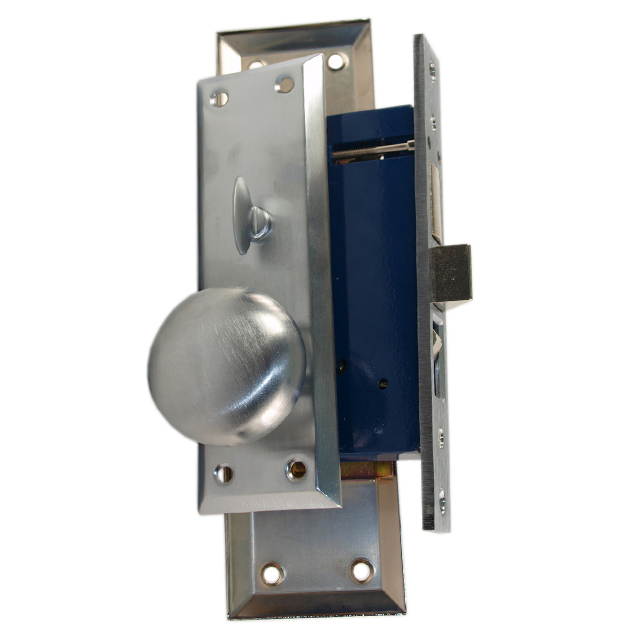 Em-D-Kay (Like Marks 91A/26D) 510026AR Satin Chrome 26D Right Hand Heavy Duty Mortise Entry Lockset, Surface Mounted Screw-on Knobs Lock Set