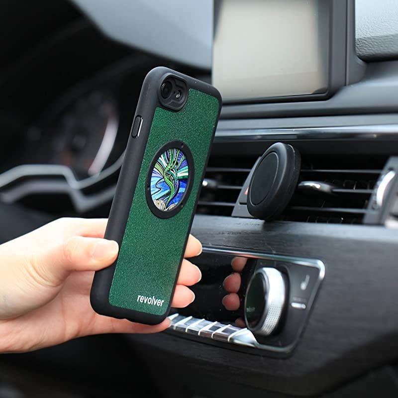 Designer Revolver M Series Camera Kit: 4 in 1 Lens with Case for iPhone 7/8 / SE 2020 &ndash; Fisheye Lens, Wide Angle Lens, Macro Lens, CPL (Aurora Borealis)