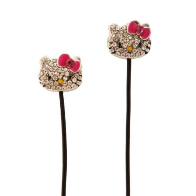 hello kitty hkblgsht kiss ear buds with bling hkblgsht