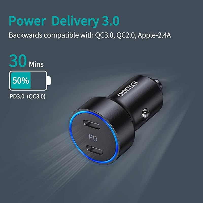 USB C Car Charger, 40W 2-Port All Metal Fast Car Charger for iPhone 12/12 Pro Max/12 Mini,Dual 20W Type C PD Car Charger for iPhone 11/11 Pro Max/SE/XS/XR/8,Galaxy S20/S10,iPad Pro,AirPods Pro