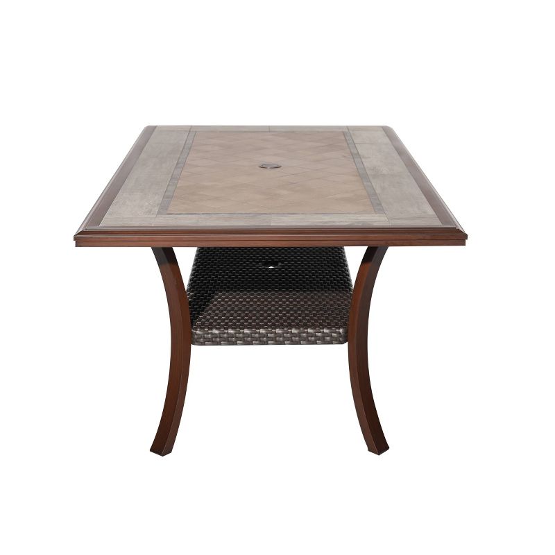 7pc Outdoor Wicker Dining Set Brown - Nuu Garden