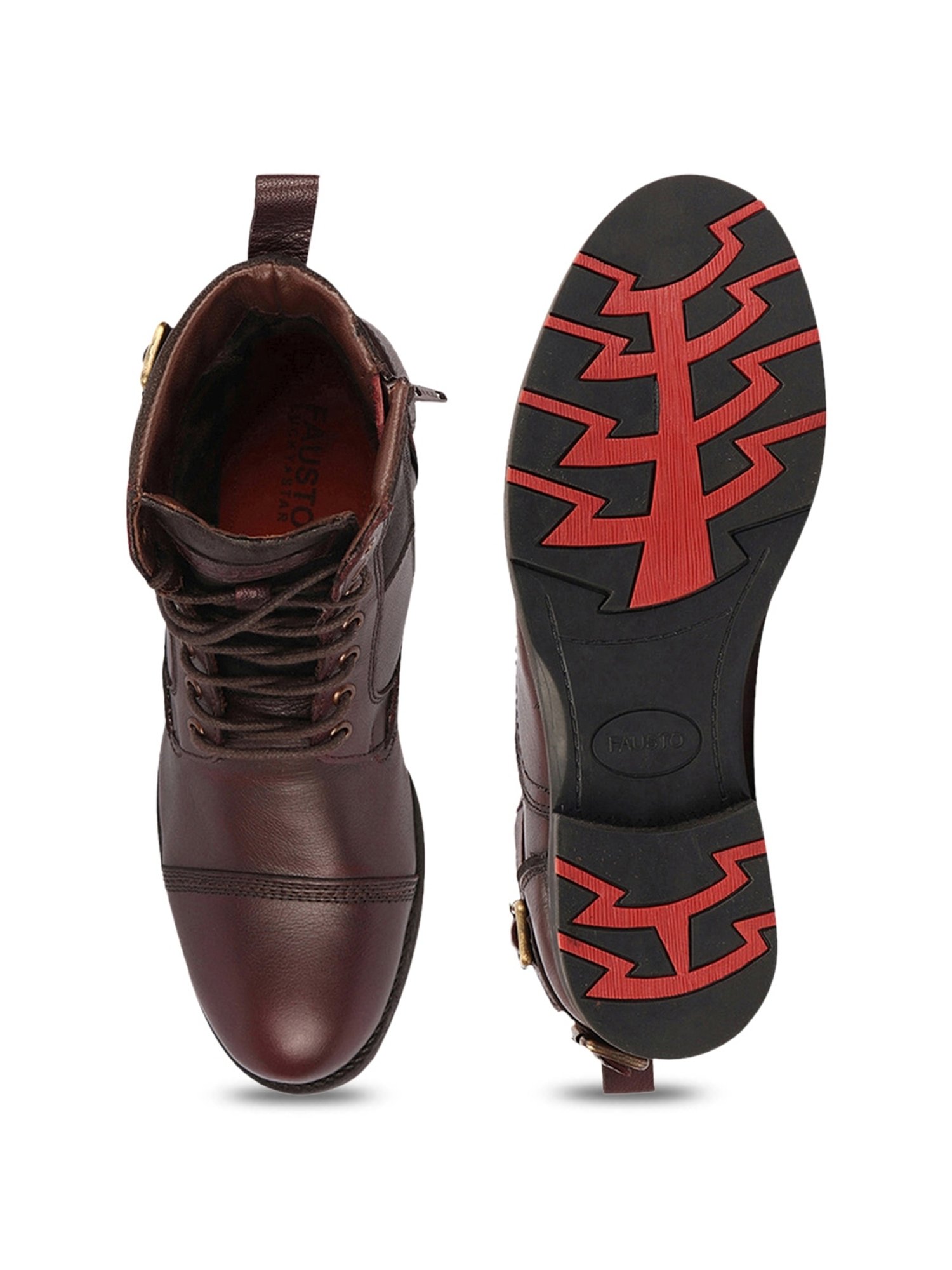 Fausto Men's Brown Biker Boots