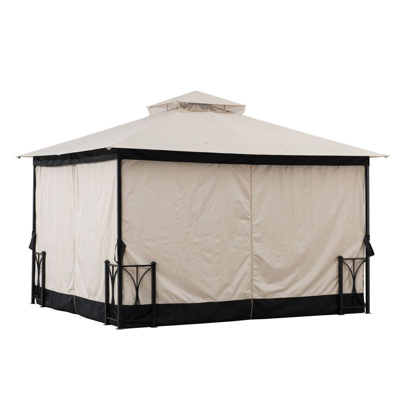 Ambler 11' X 13' Soft Top Steel Frame 2-Tier Outdoor Vented Gazebo - Sunjoy