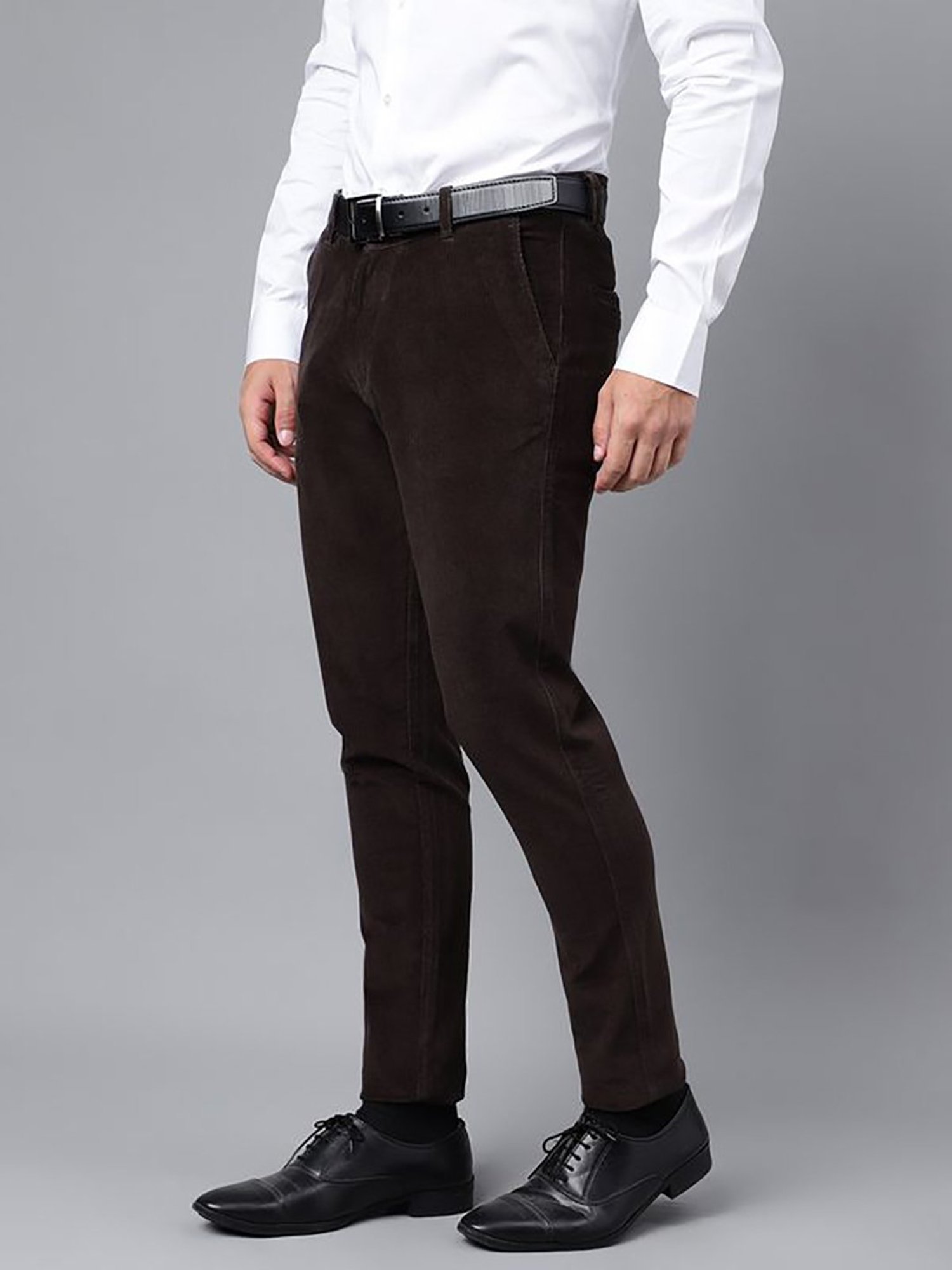 Hancock Green Slim Fit Solid Trousers