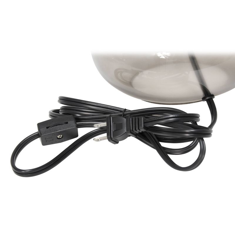 Glass Raindrop Table Lamp with Fabric Shade Smoke Gray - Simple Designs