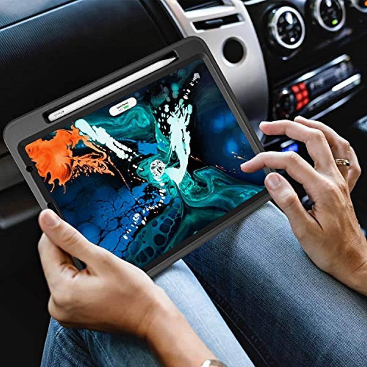 ProCase iPad Pro 11 2018 1st Gen Rugged Case (Old Model A1980 A2013 A1934 A1979), Heavy Duty Shockproof Protective Case with Built-in Kickstand and Pencil Holder for iPad Pro 11" 2018 -Black