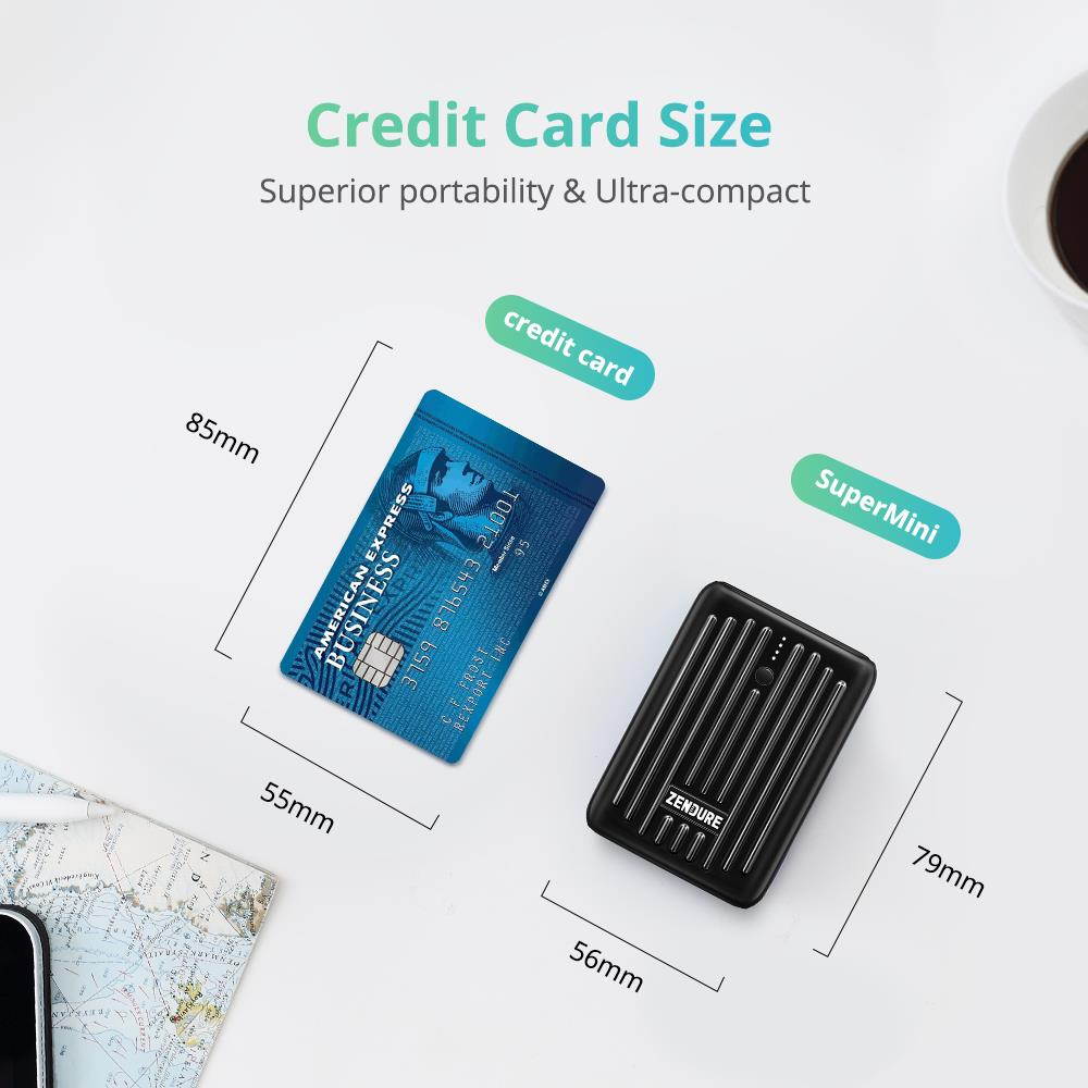Zendure SuperMini 10,000mAh USB-C PD Portable Charger - Blue Horizon