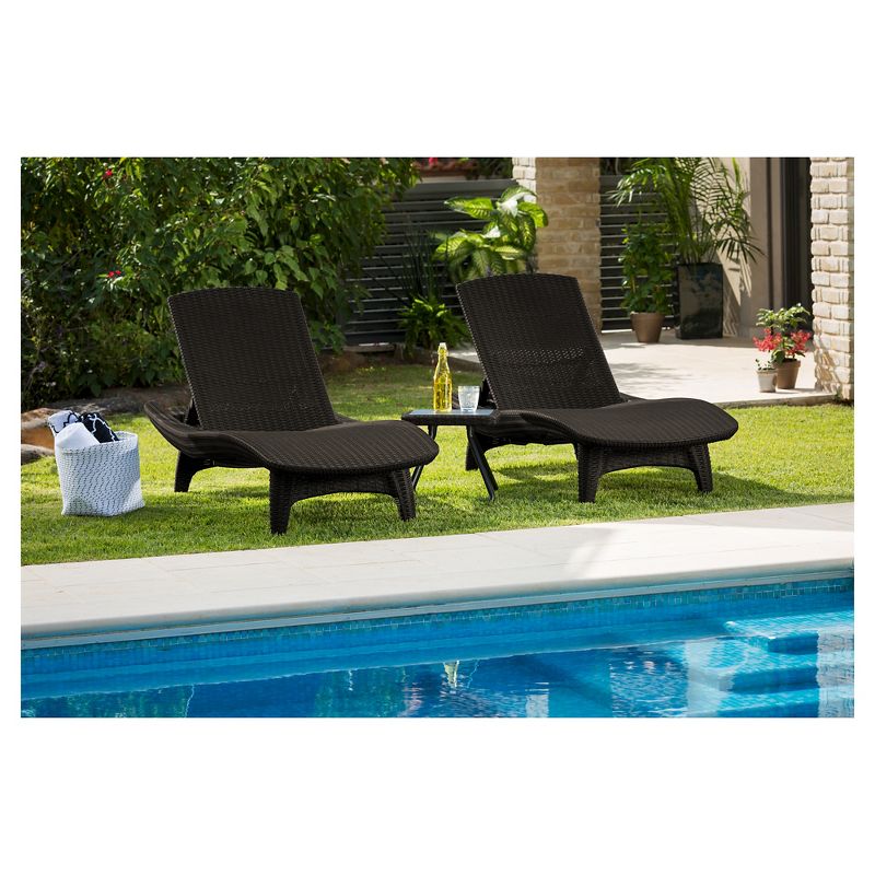 Pacific Sun 3pc Loungers with Table Set Brown - Keter