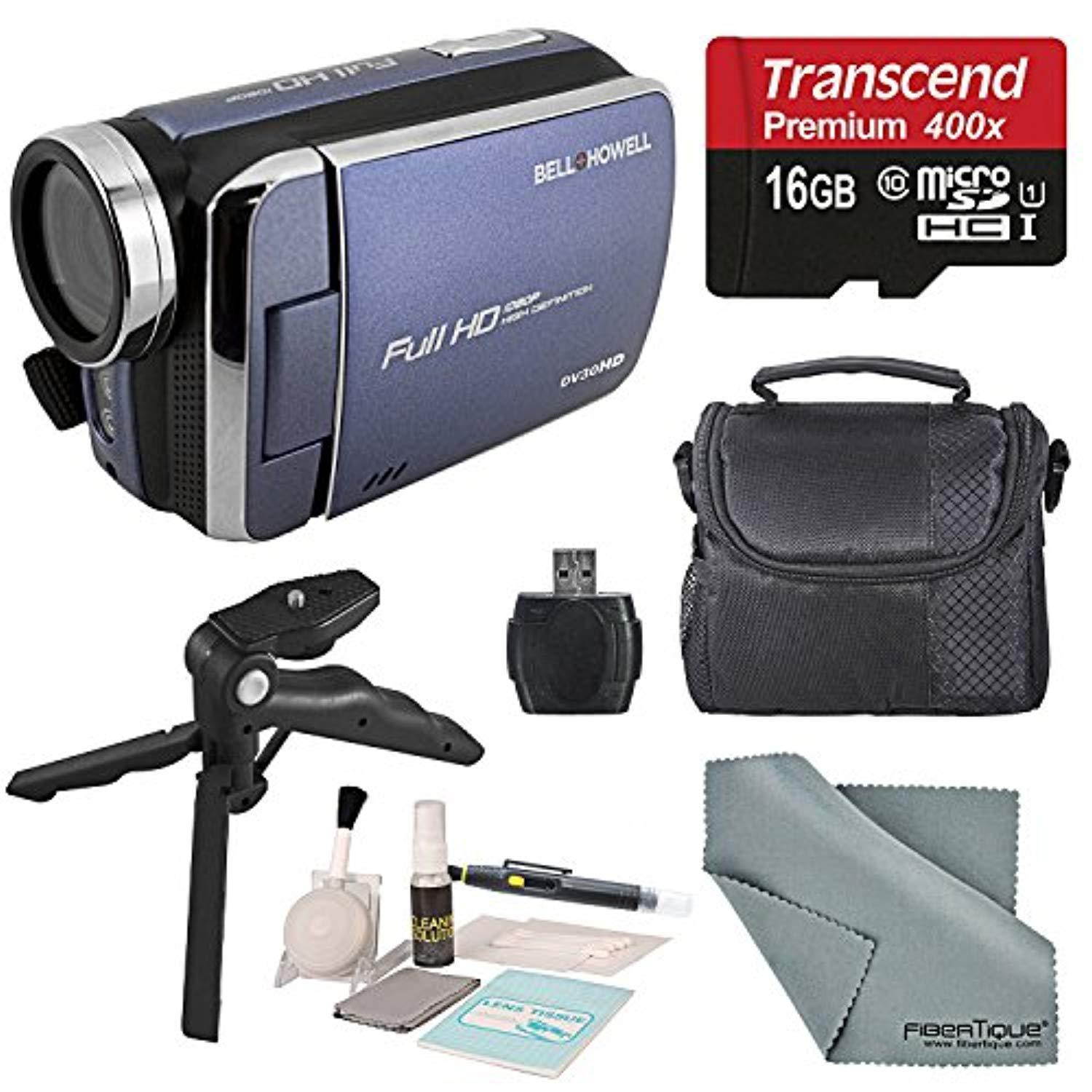 Bell & Howell Blue DV30HD 1080p HD Video Camera Camcorder + Basic Accessory Bundle + Professional Cleaning Kit