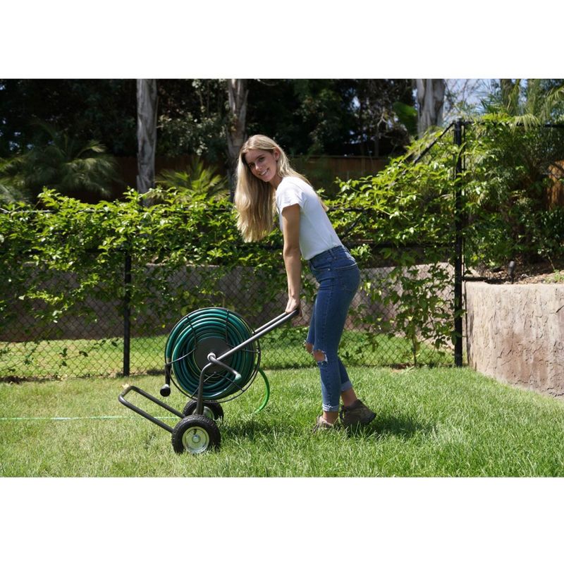Yard Butler Portable 200 Foot Capacity Steel Garden Outdoor Hose Reel Truck