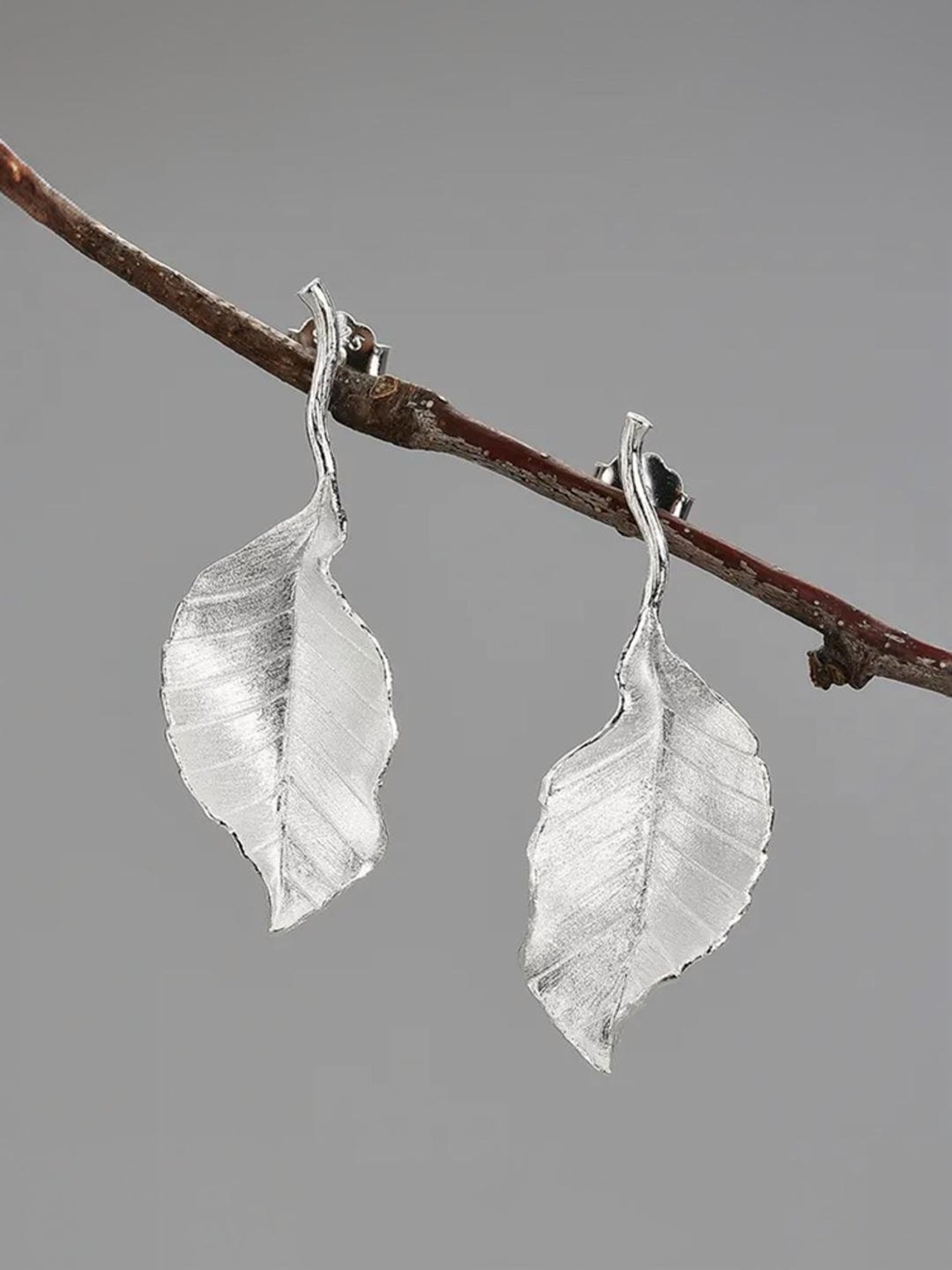 Rihi by P.C. Chandra Jewellers 92.5 Sterling Silver Leaf Drop Earrings for Women & Girls