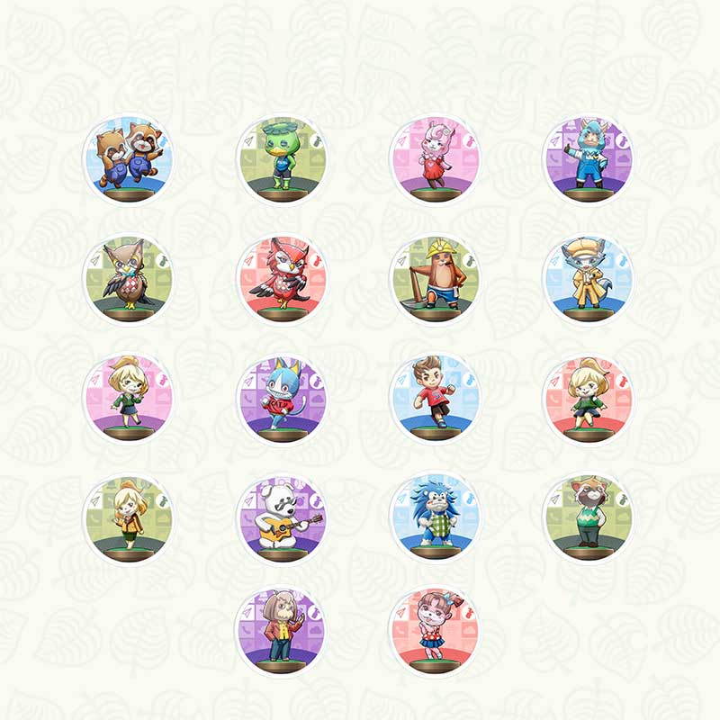 18PCS New Full Set NFC PVC TAG Cards for Animal Crossing Switch WII U New3ds