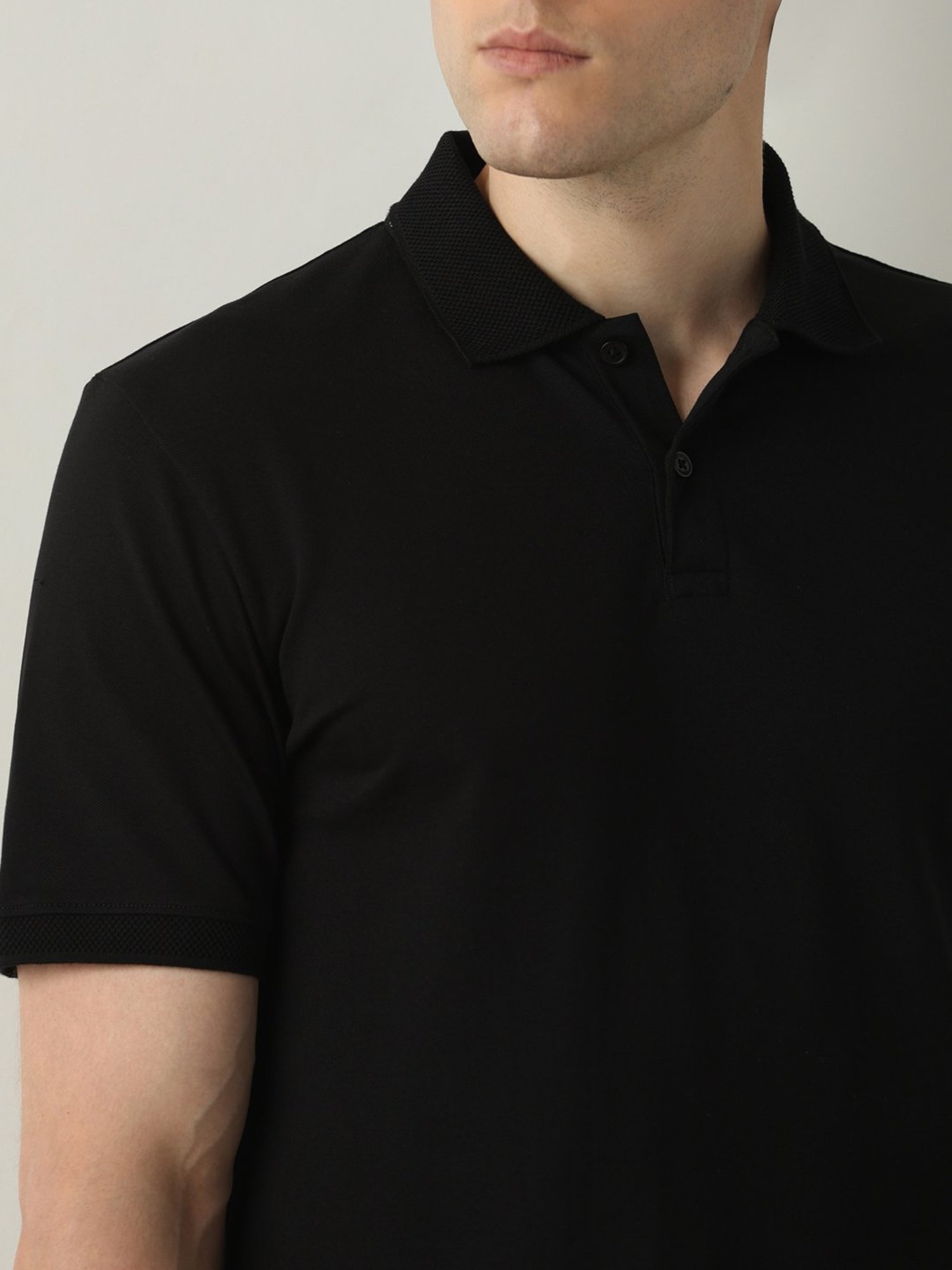 SELECTED HOMME Black Slim Fit Polo T-Shirt