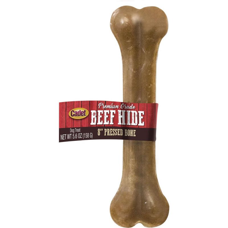 Cadet 8 Inch Pressed Rawhide Bone (12 Pack)