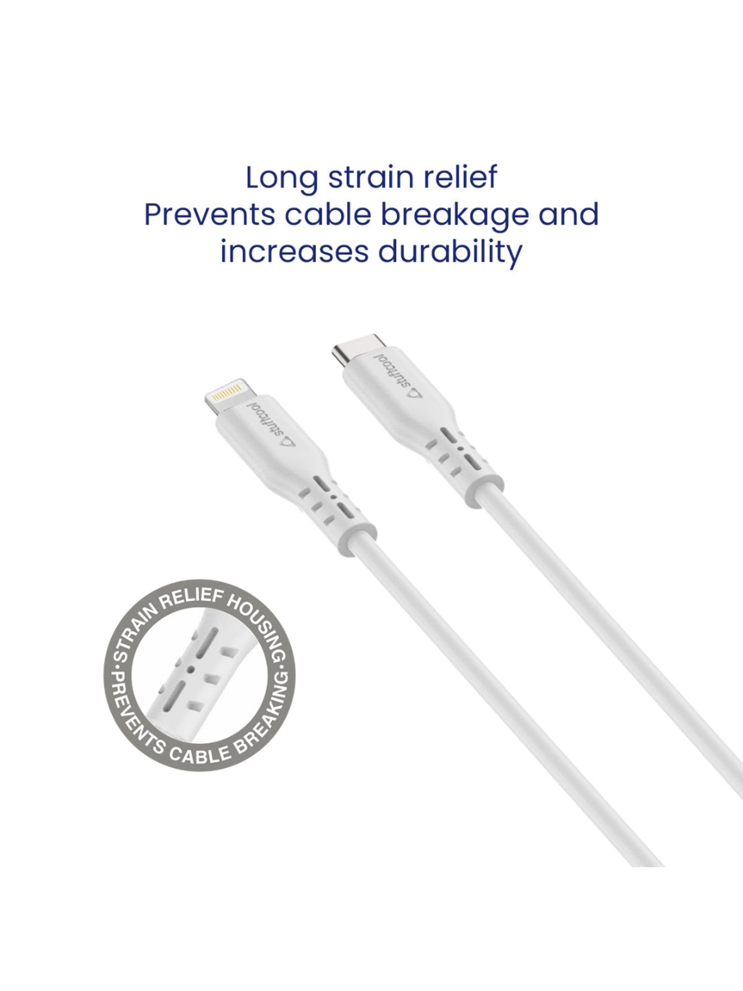 Stuffcool Celer Type C To Lightning Cable with Type-c Fast Charging Cable (White)