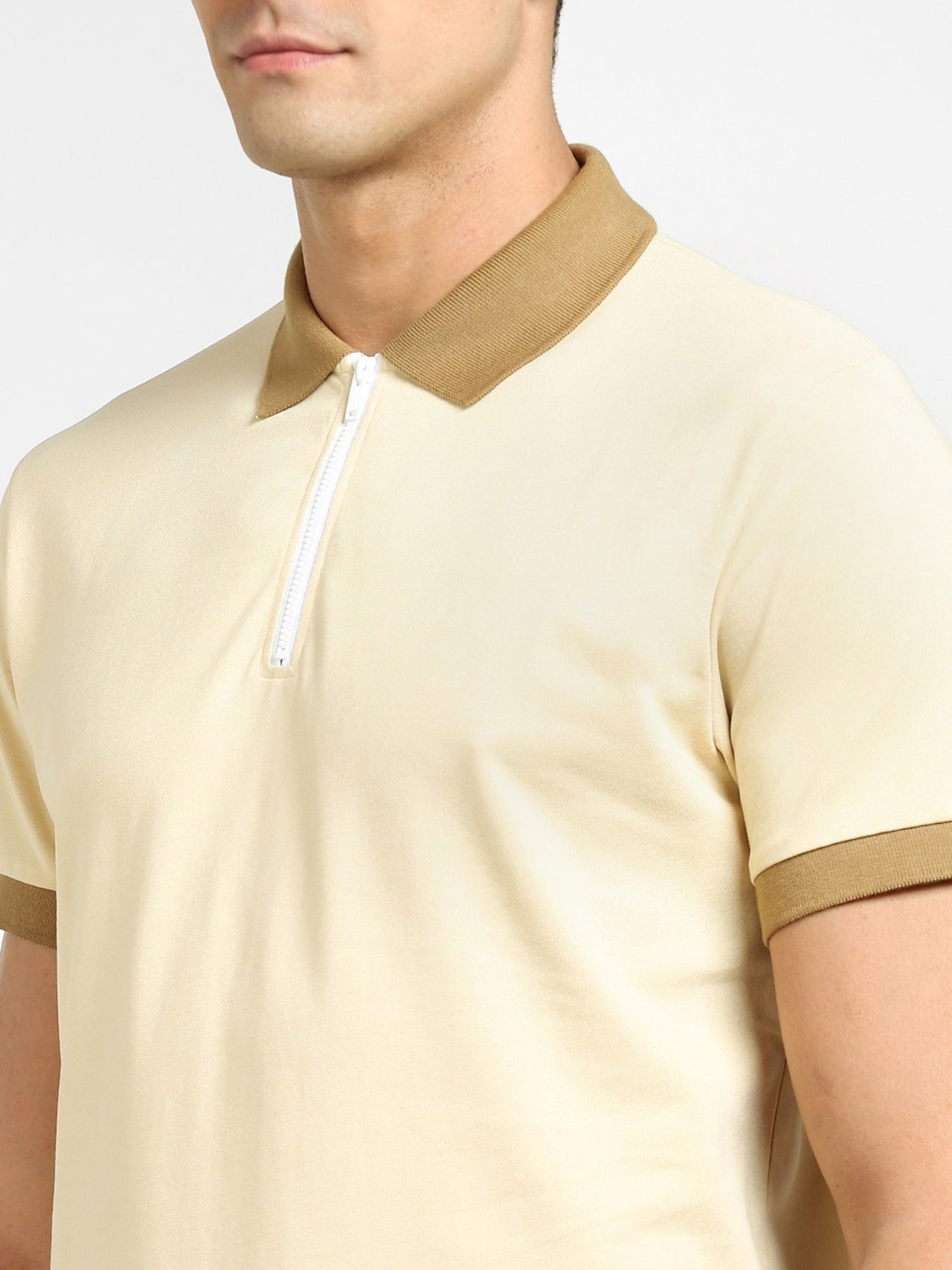 SELECTED HOMME Brown Cotton Regular Fit Polo T-Shirt