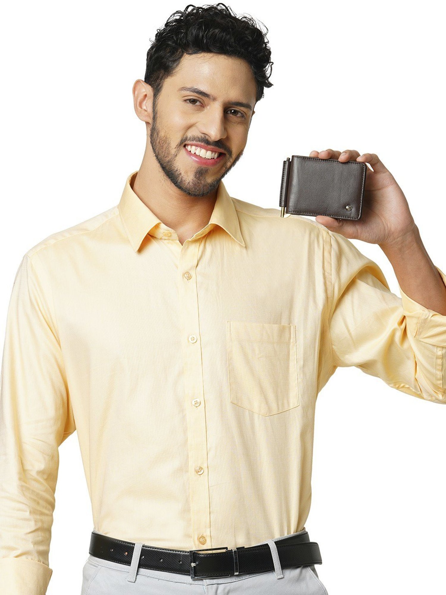 PERQUISITE Brown Casual Leather Bi-Fold Wallet for men