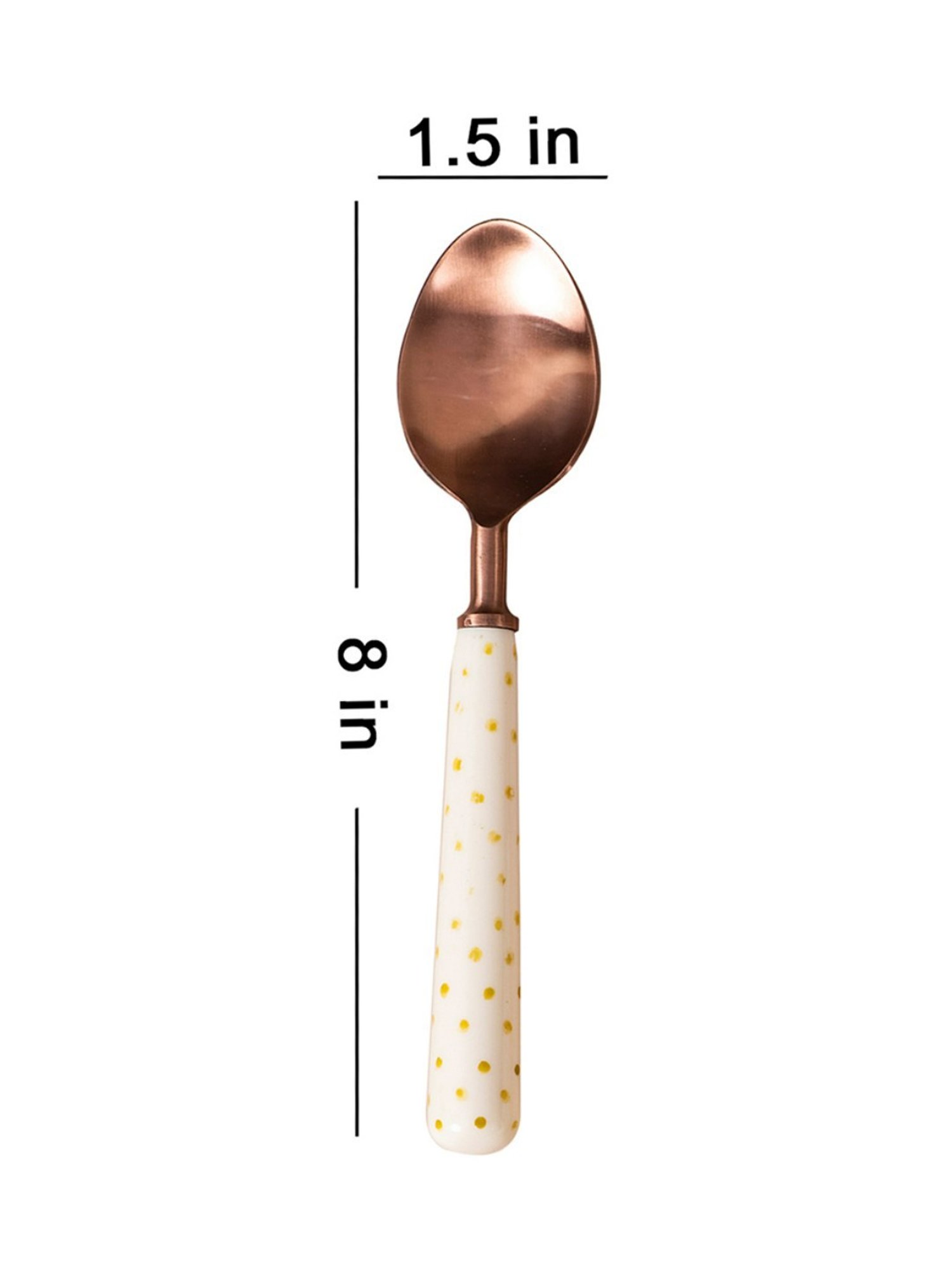 Nestroots Solid White & Copper Stainless Steel Dinner Spoon - Set of 4