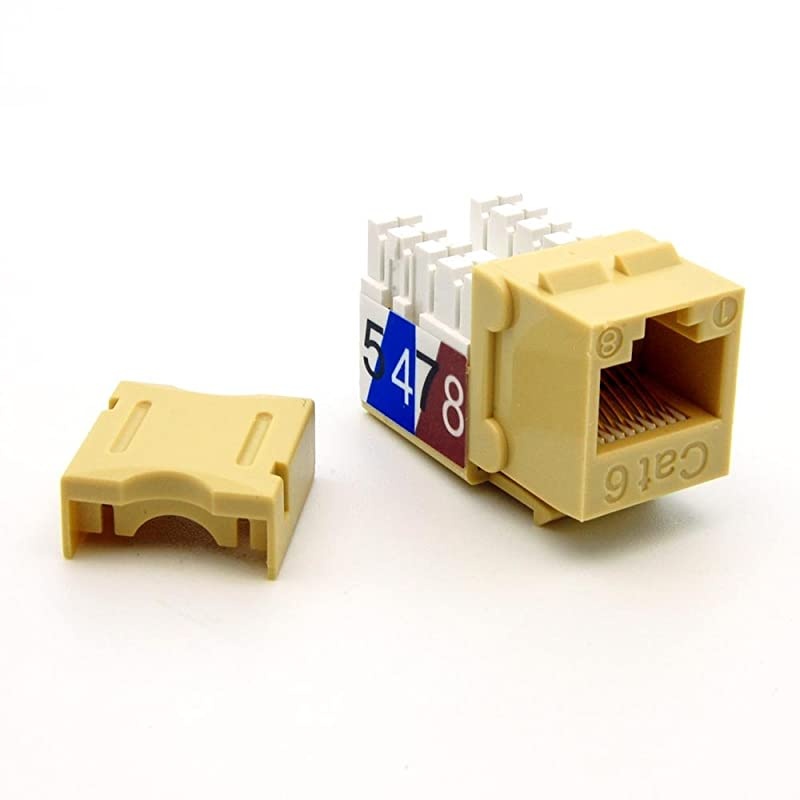 Cat6 RJ45 110 Type Keystone Jack 5Pack Ivory