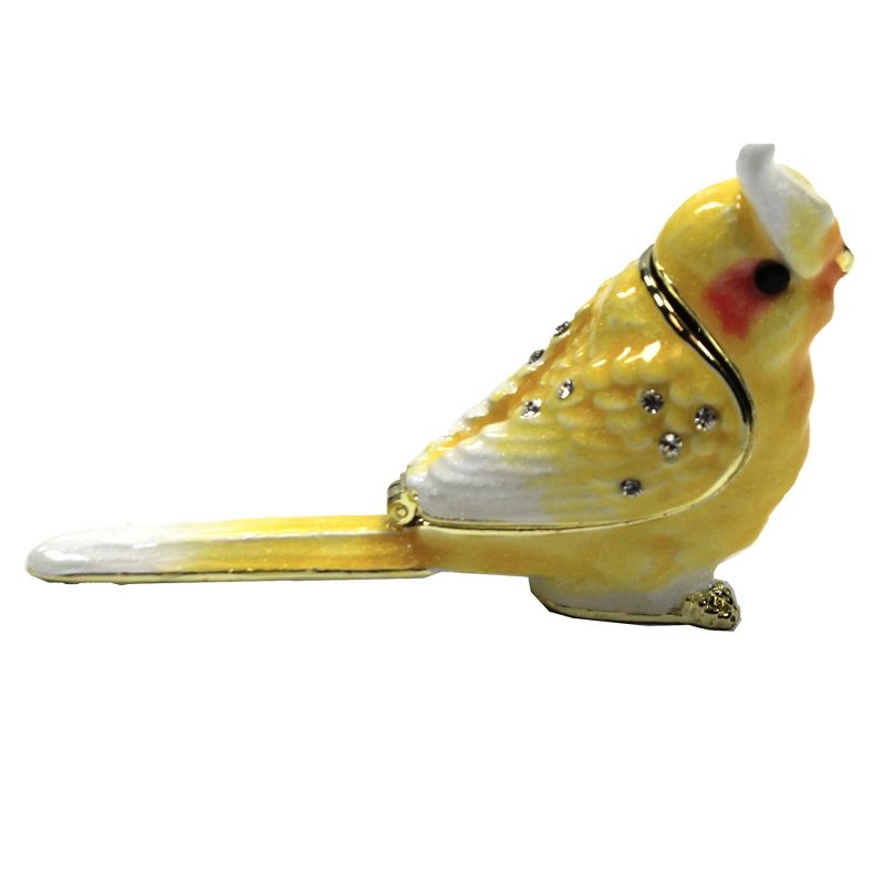 Hinged Trinket Box 2.25" Cockatiel Bird Parrot Talking  -  Decorative Figurines