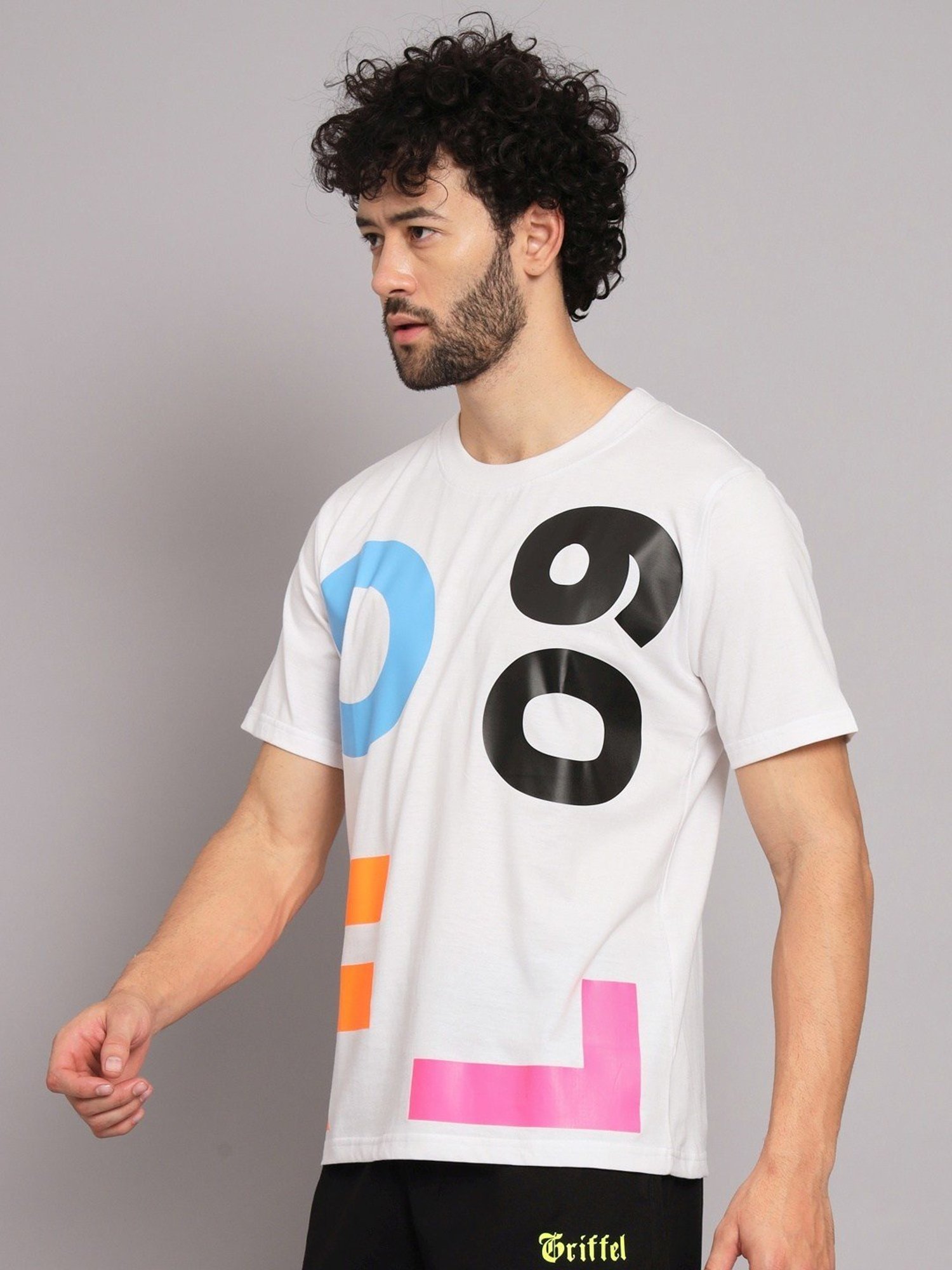 Griffel White Cotton Loose Fit Printed Co-Ord Set