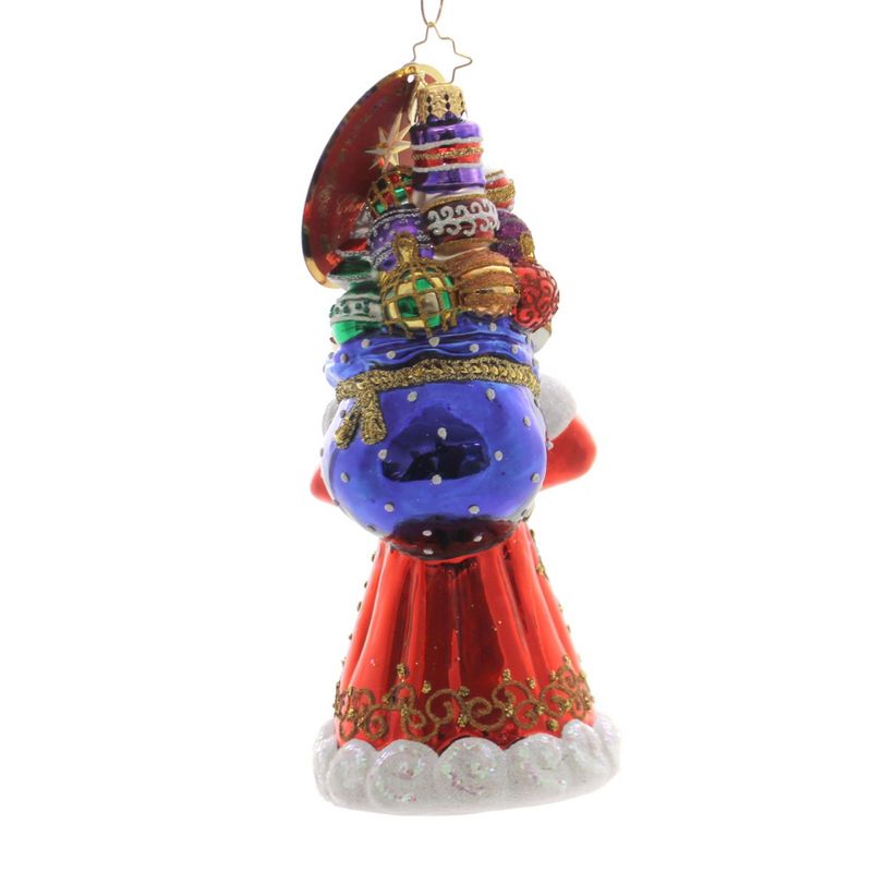 Christopher Radko 8.0" It Ain't Heavy Santa Bag Ornaments  -  Tree Ornaments