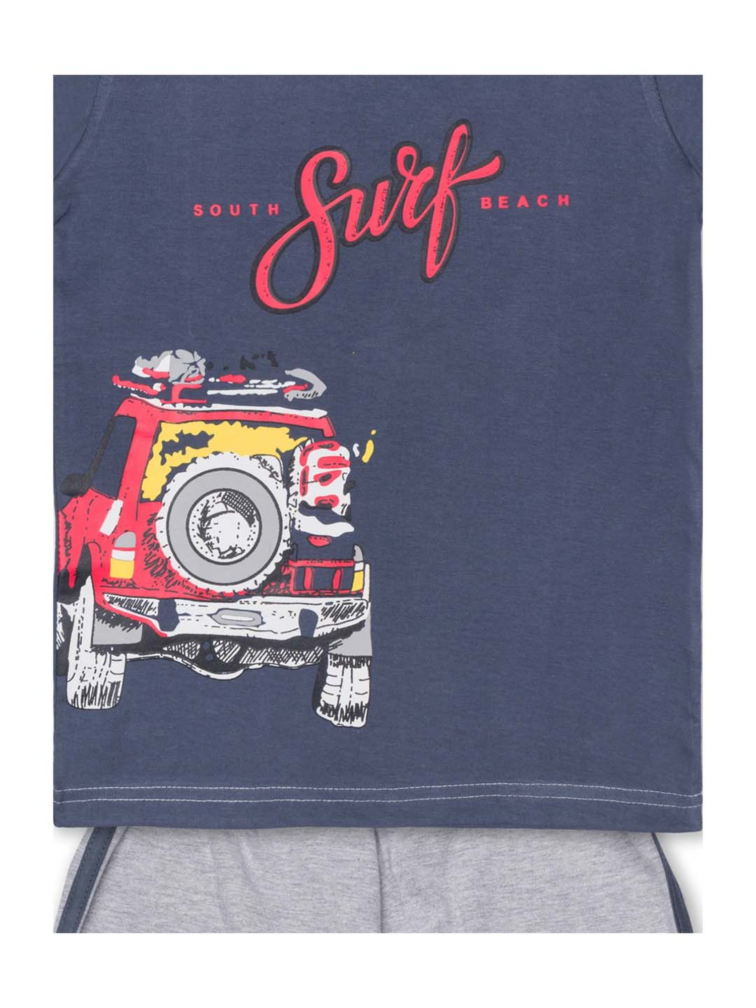 Todd N Teen Kids Grey Cotton Printed T-Shirt & Joggers