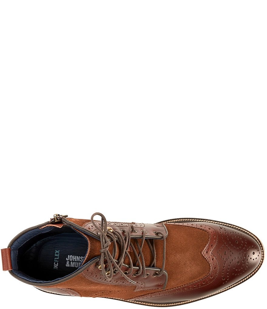 Johnston & Murphy Men's Cody Leather Suede Wingtip Boots