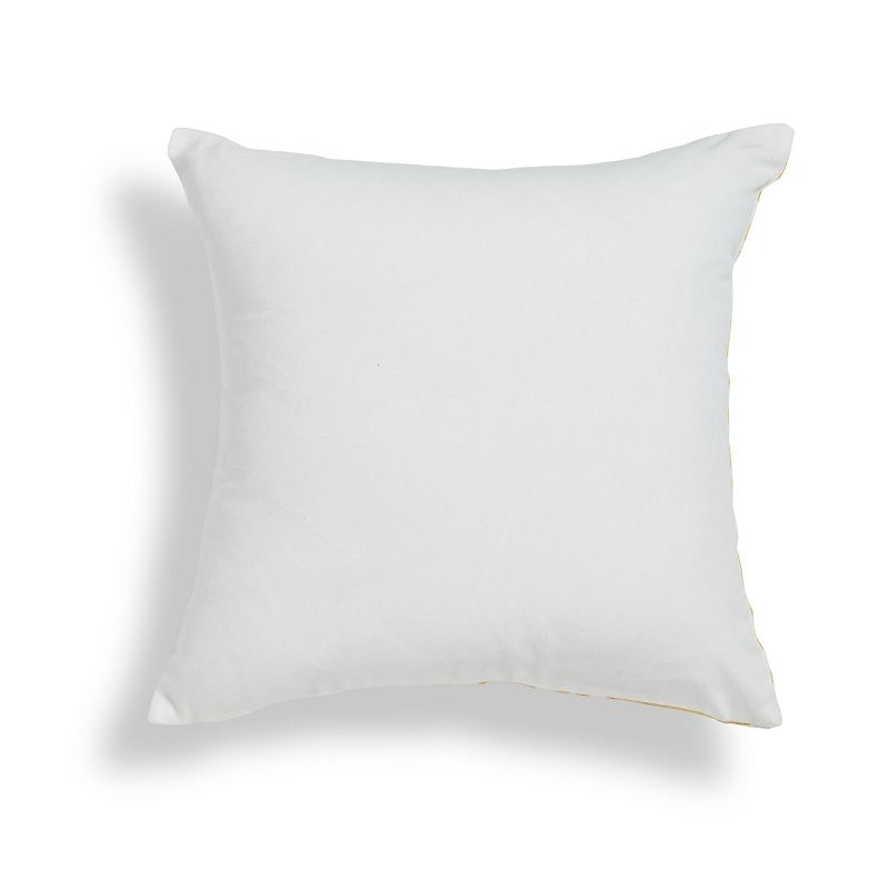 18"x18" Amber Crewel Embroidered Throw Square Pillow Gold/White - Sure Fit