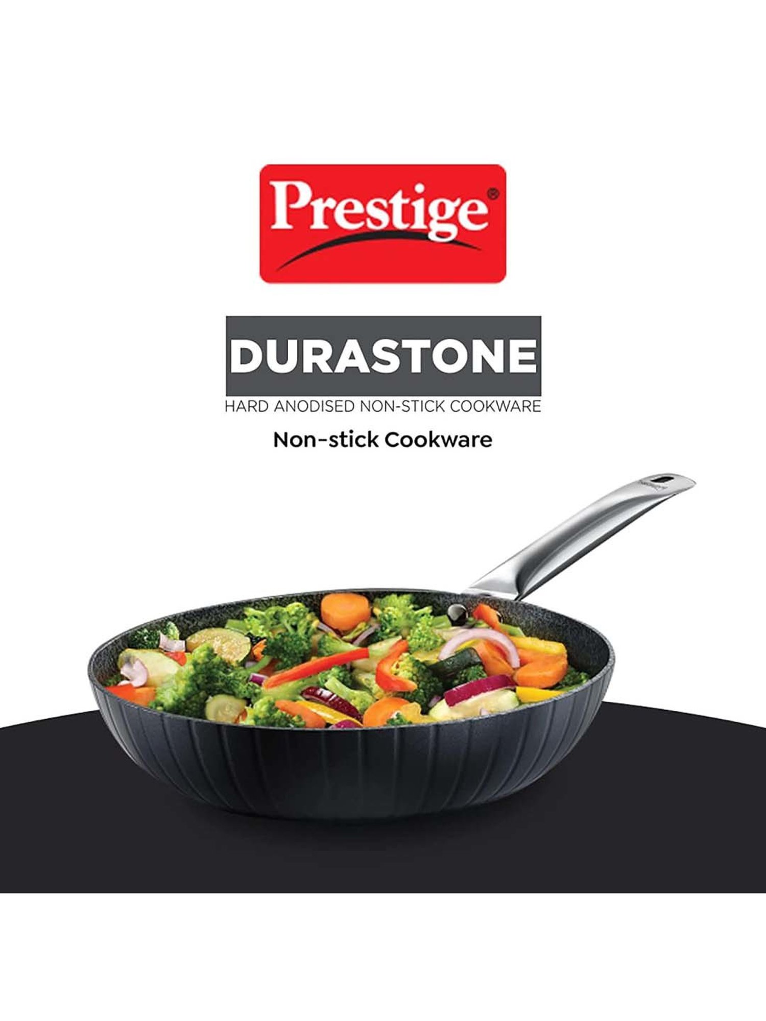 Prestige Black Hard Anodised 20 cm Non-Stick 6-Layer Fry Pan (1.1 L)