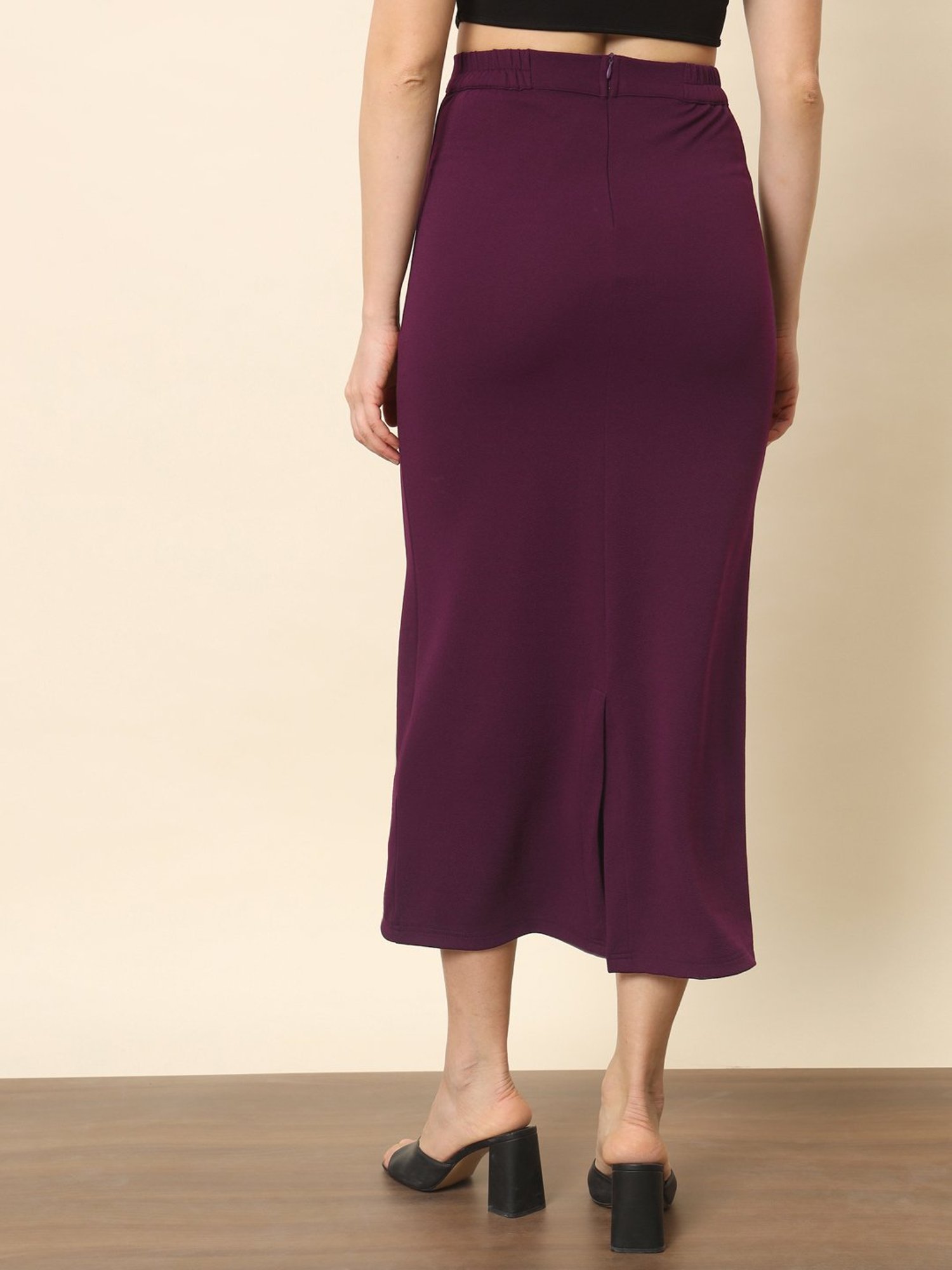 Trend Arrest Burgundy Midi Skirt