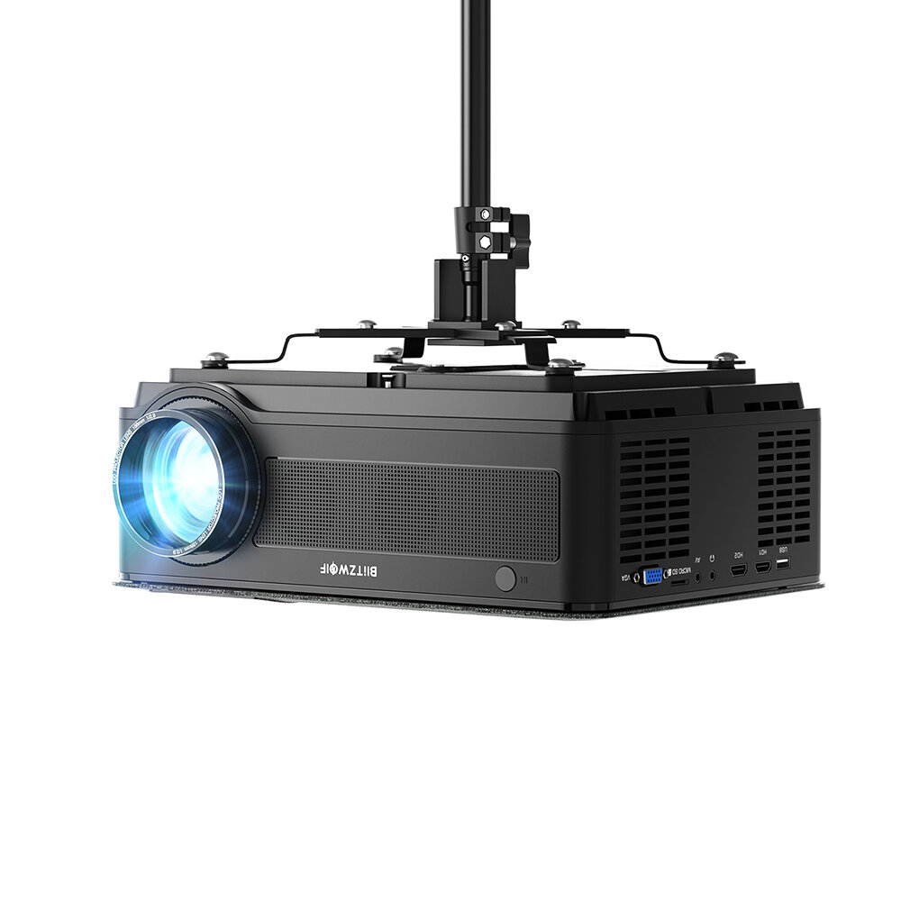 Blitzwolf&reg; BW-VP10 LCD Full HD Projector 1920x1080P 6500 Lumens Ports for Fire TV Stick HDMIx3 USB VGA AV TF Card Audio 5000:1 Contrast 2*5W HiFi Speakers Smart Home Portable Theater Projector Outdoor