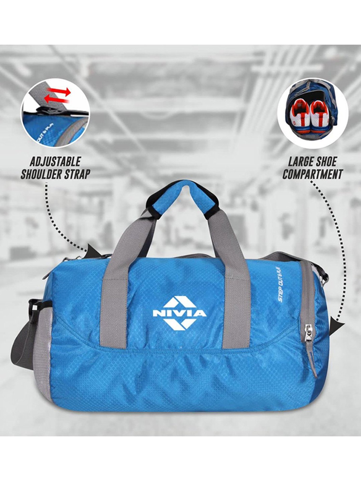 Nivia Beast Gym Bag (Blue) Size - Medium