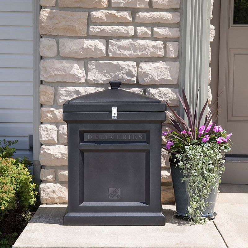 Step2 583799 Locking Deluxe Package Parcel Mail Delivery Box Plastic, Black