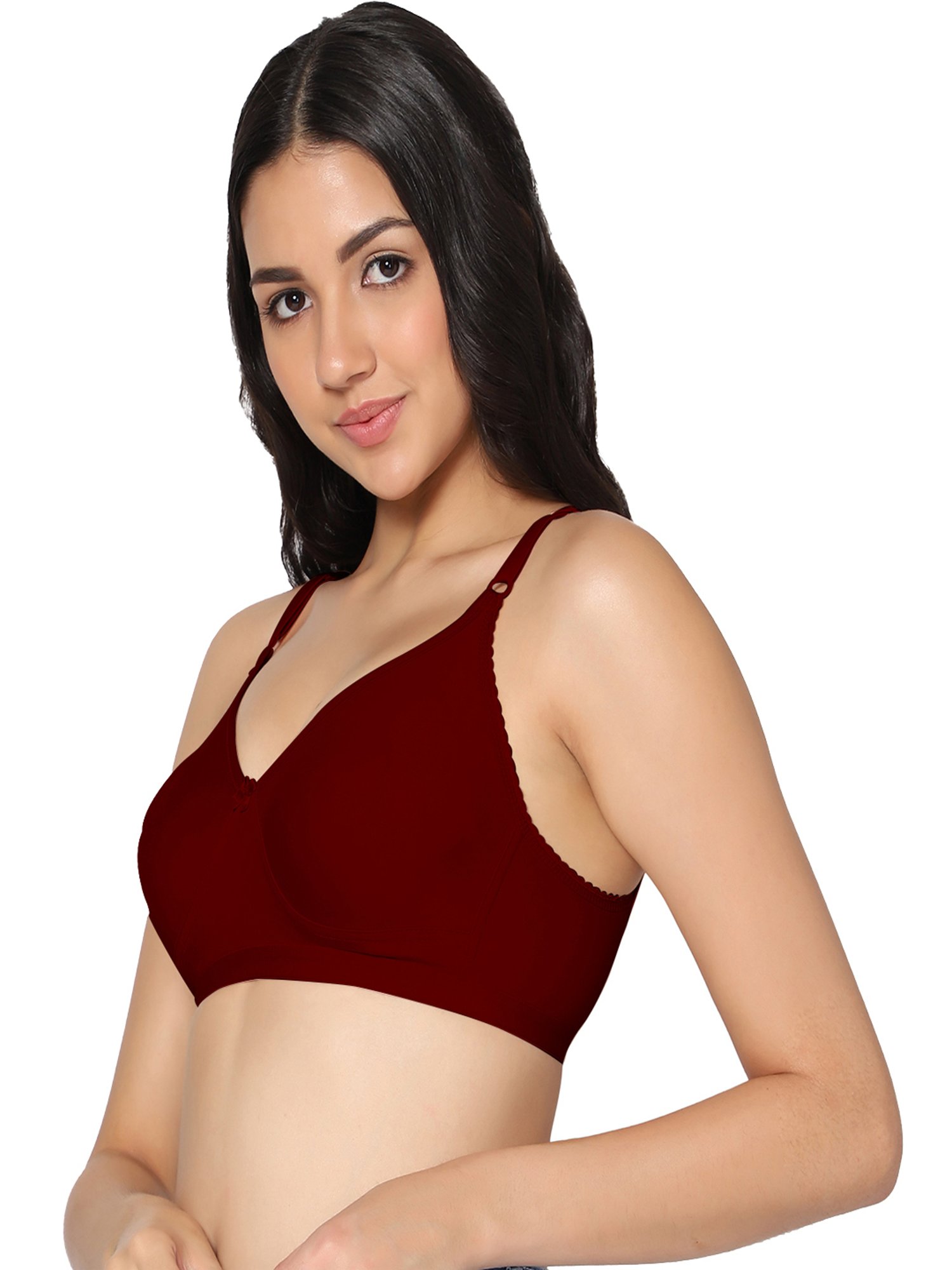IN CARE Maroon Full Coverage Non-Wired T-Shirt Bra