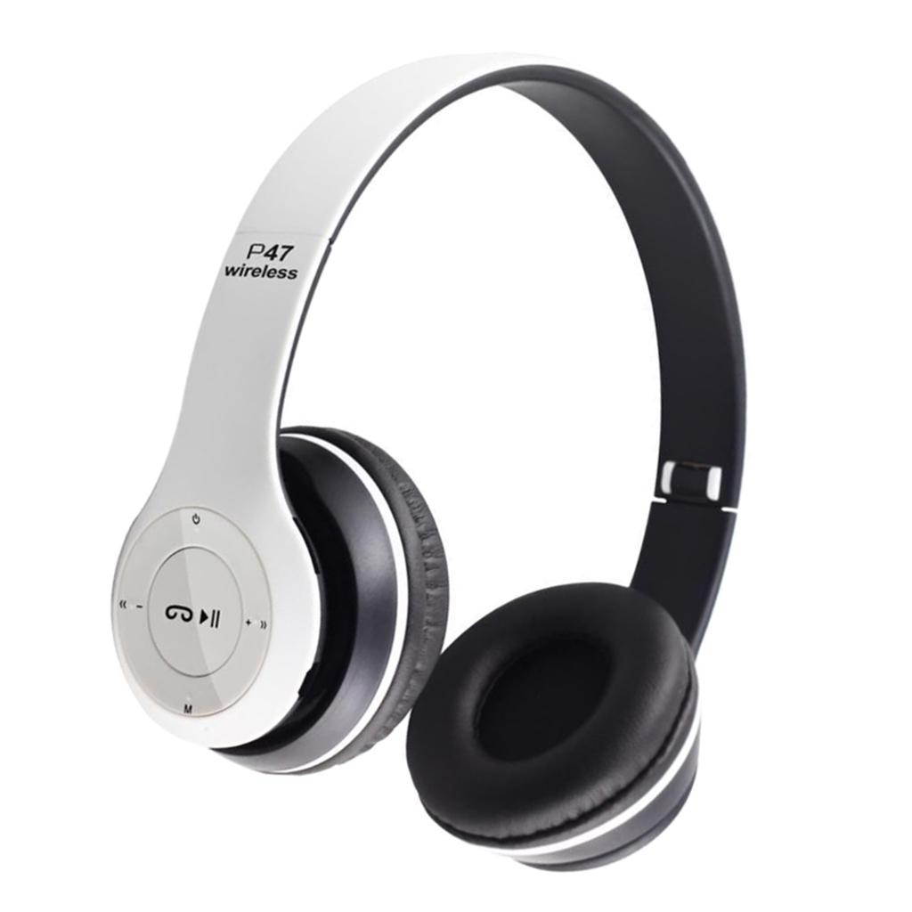 P47 Bluetooth Headphone with Microphone Wireless Headphones Support TF Card Gaming Headset Head Phone,BLACK