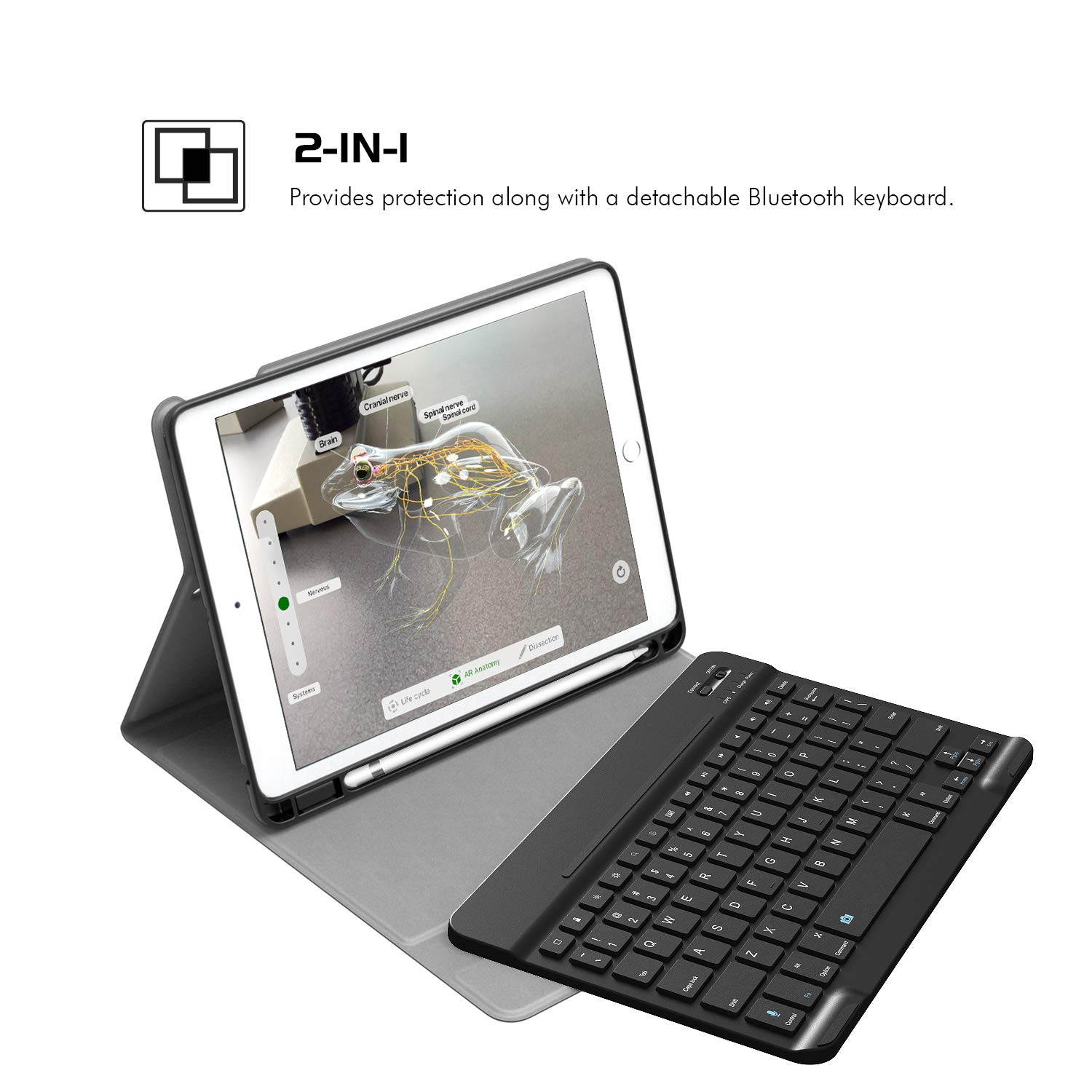 MoKo Keyboard Case Fit Apple New iPad Air (3rd Generation) 10.5" 2019/iPad Pro 10.5 2017 with Apple Pencil Holder - Wireless Keyboard Cover Case for iPad Air 2019/iPad Pro 10.5 2017 - Lucky Tree