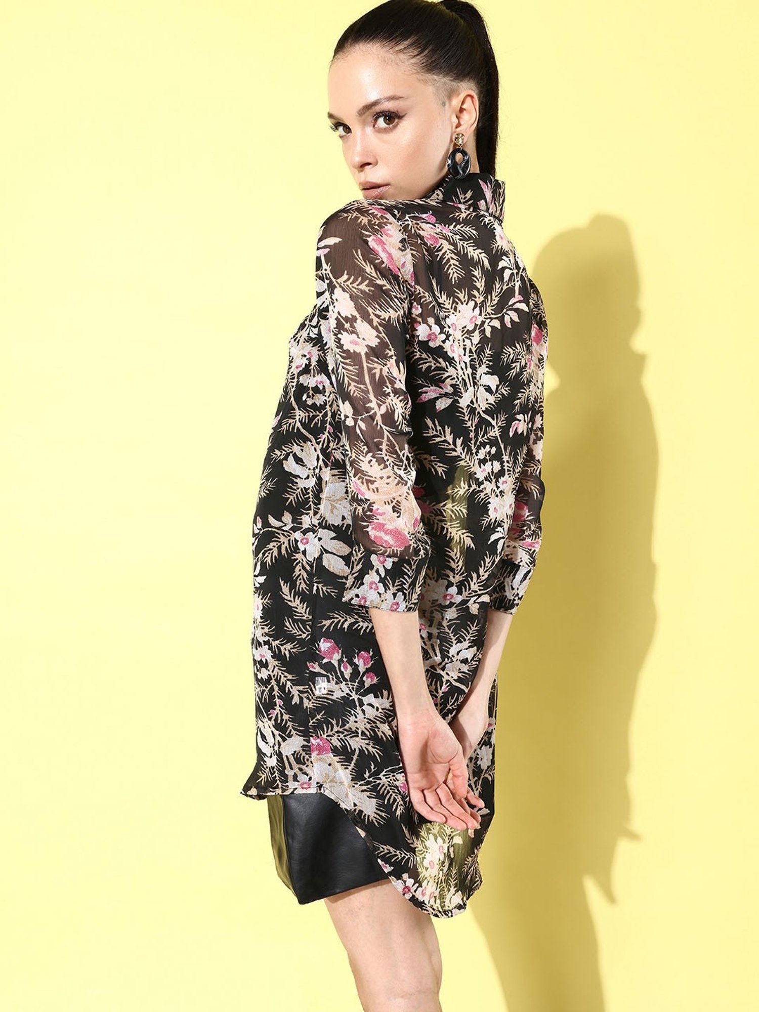 Anvi Be Yourself Multicolor Floral Print Long Shirt