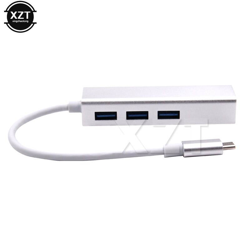 1pcs Type-C Hub USB-C to 3Port USB 3.0 Hub with RJ45 Ethernet Adapter Network LAN  USB Hub for Apple USB 3.1 MacBook