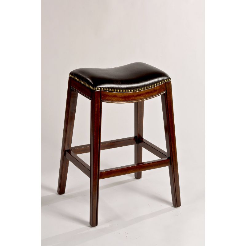 Sorella Saddle Seat 25.75" Counter Height Barstool Hardwood/Black - Hillsdale Furniture