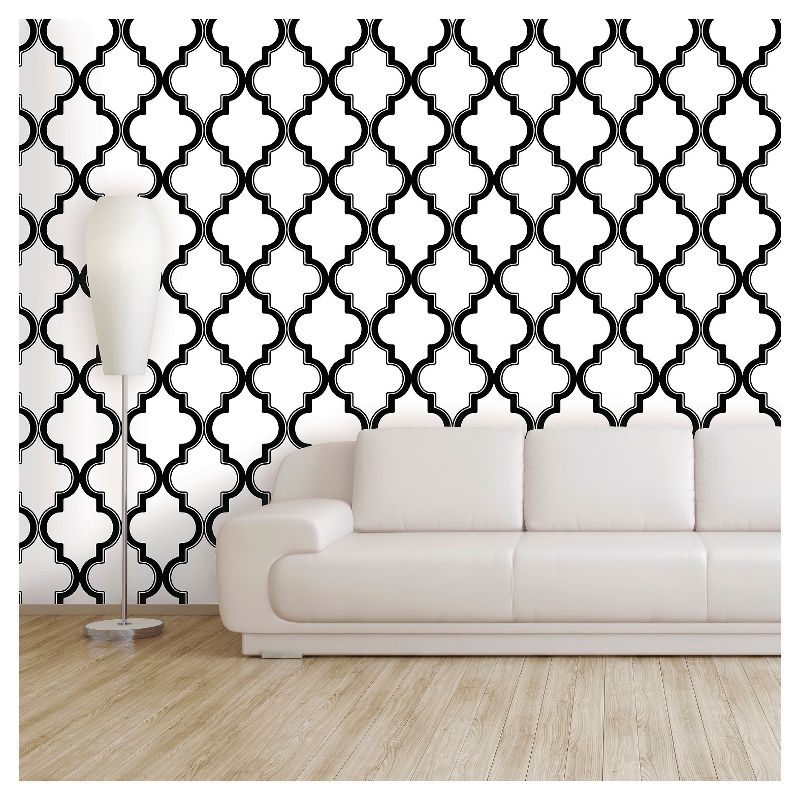 Devine Color Cable Stitch Peel & Stick Wallpaper Black/White