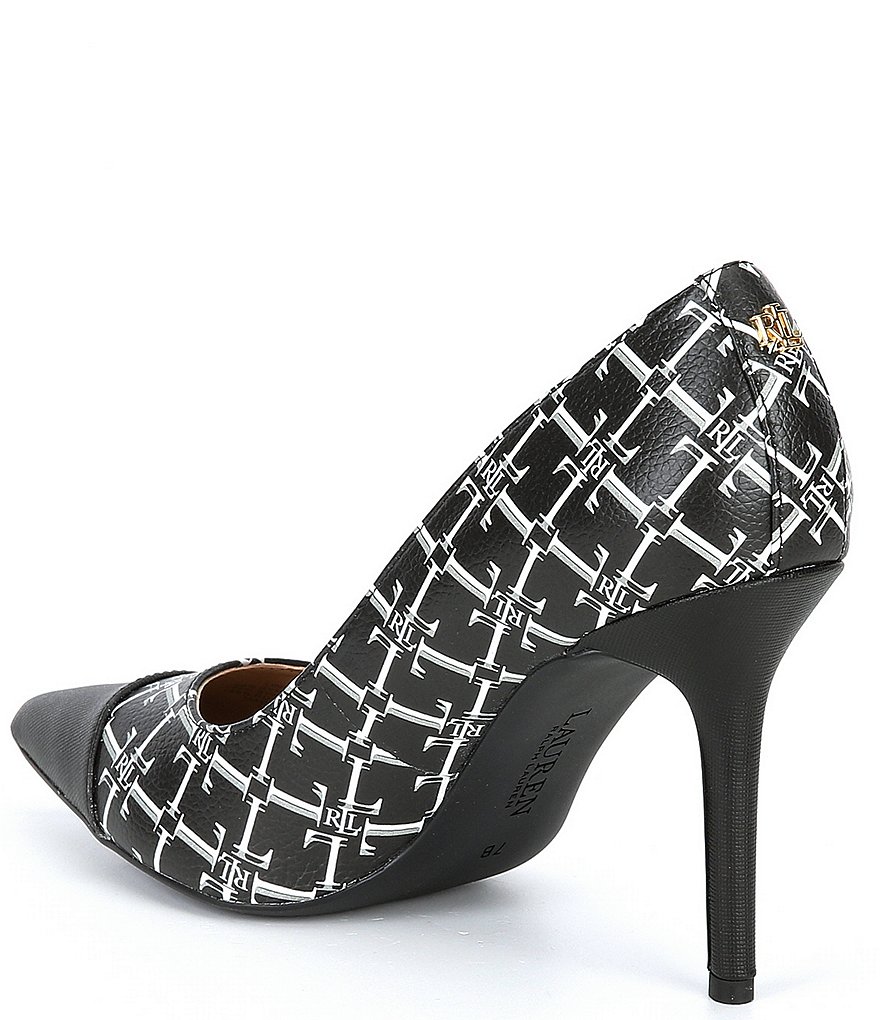 Lauren Ralph Lauren Lindella Logo Pointed Cap Toe Pumps