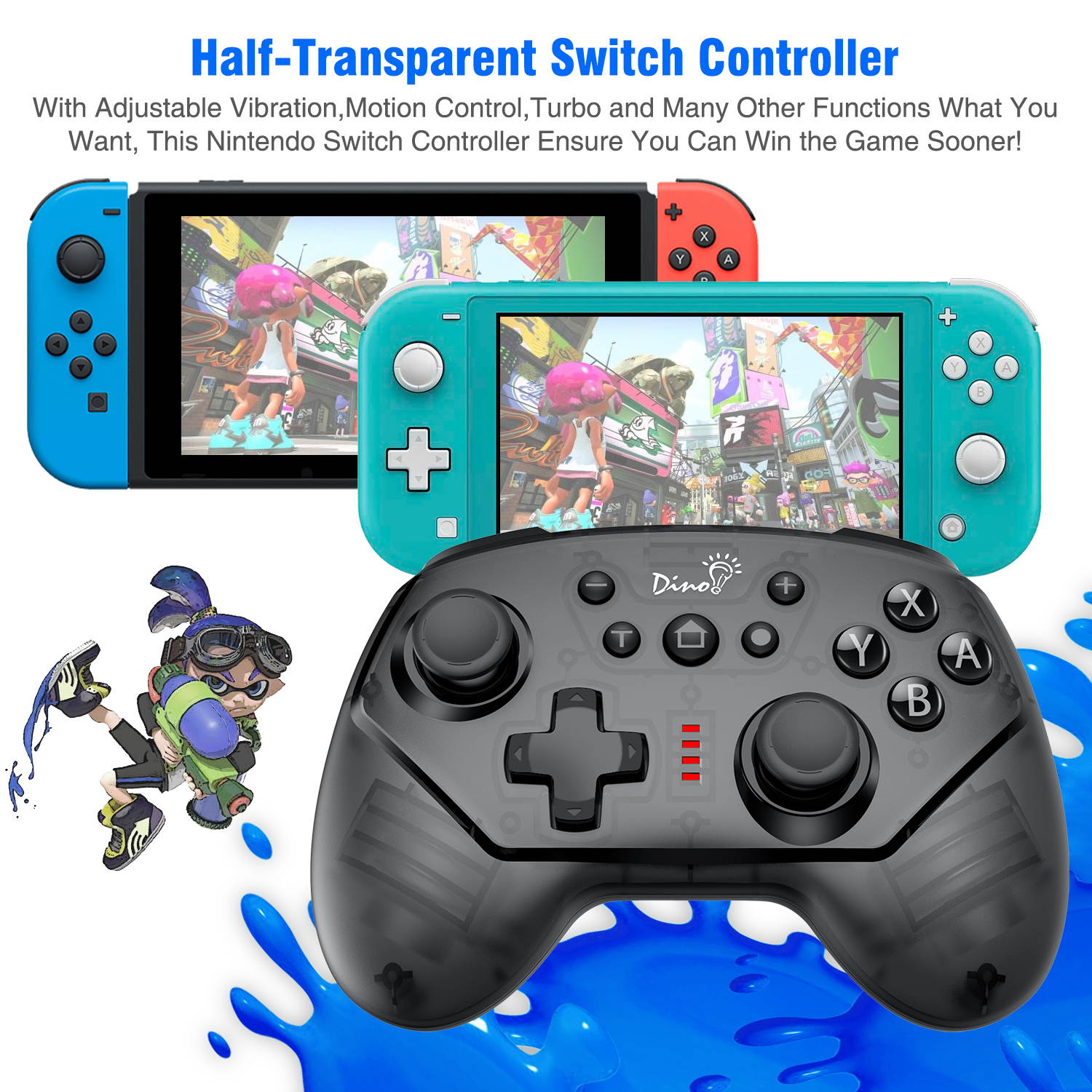 Controller For Switch/Switch Lite Pro Controller Gamepad With Turbo For Nintendo Switch Controller Wireless Gamepads Joystick Support Vibration& Motion Control
