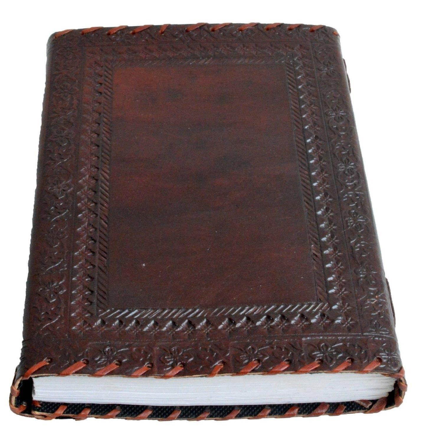 Genuine 10" large Leather Journal Vintage Antique Style Organizer Blank Notebook Secret Diary Daily Journal Personal Diary