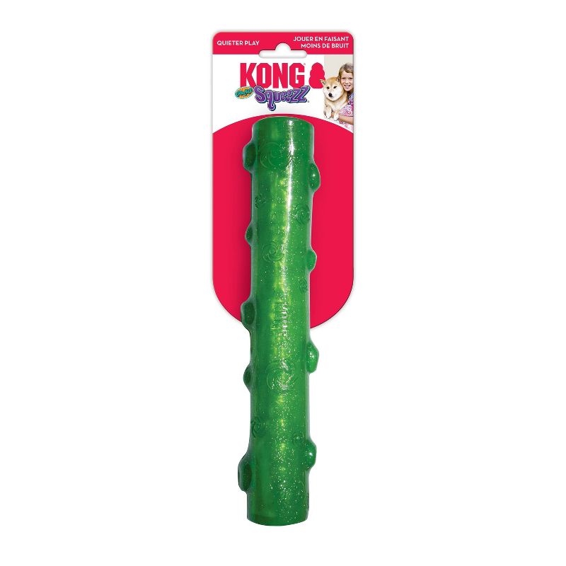 KONG Holiday Squeezz Crackle Stick Holiday Dog Toy - Green - L