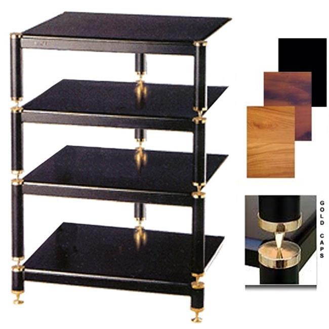 VTI Manufacturing BL304GC-02 3 Gold Capspike Black Poles 1 Cherry Shelf 7 in. High Additional Shelf