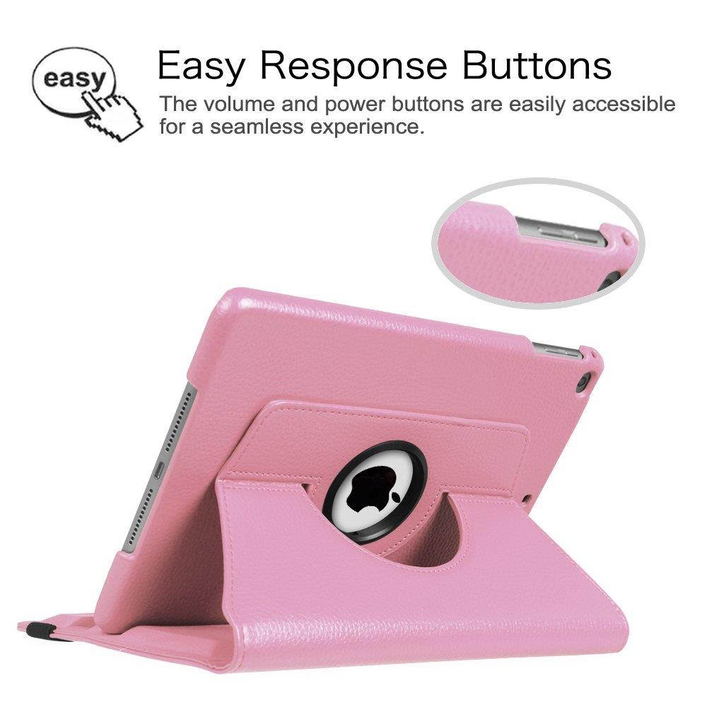 Fintie iPad 9.7 inch 2018 2017 / iPad Air Case - 360 Degree Rotating Stand Protective Cover with Auto Sleep Wake for Apple iPad 9.7" (6th Gen, 5th Gen) / iPad Air 2013 Model, Pink